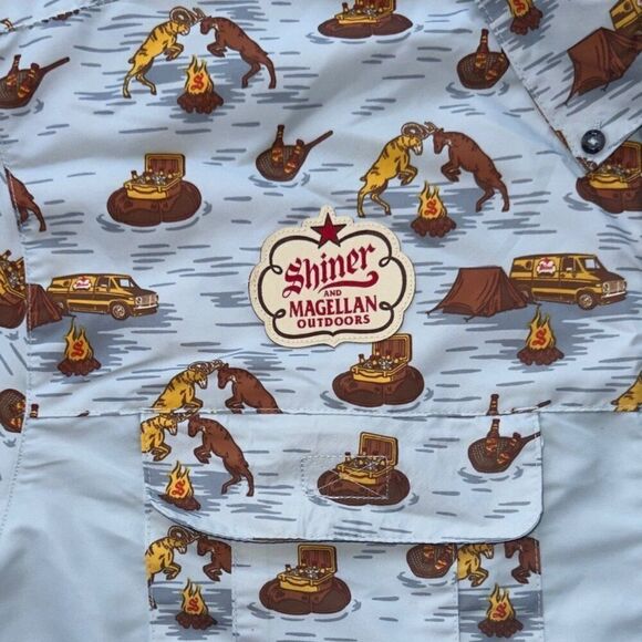 Magellan x Shiner Fish Gear Moisture Wicking Relaxed Fit Button Down Men's XL - Picture 5 of 6